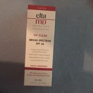 Broad spectrum SPF 46 tinted sunscreen.